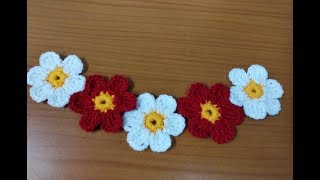 शिका हे सुंदर साधे फूल विणायला DIY crochet 6 petal flower vinkam marathi lokariche ful [upl. by Paine]