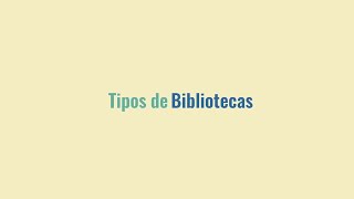 Tipos de Bibliotecas [upl. by Lahcim]