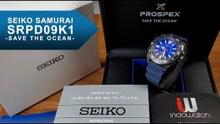 SEIKO SAMURAI SRPD09K1 SAVE THE OCEAN SPECIAL EDITION  UNBOXING [upl. by Stillmann]