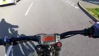 Bultaco brinco discovery edition overtakes a CAR Top speed [upl. by Nuhs]