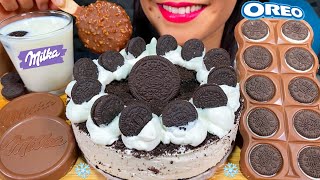 ASMR OREO CHEESECAKE FERRERO ICE CREAM MILKA CHOCOLATE WAFER MILK MUKBANG MASSIVE Eating Sounds [upl. by Neidhardt]