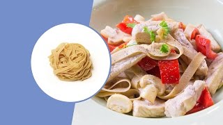 Tagliatelle Met Varkensfilet Champignons en Paprika  Diner  Koolhydraatarm Recept  Protiplan [upl. by Eissel]