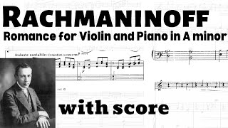 Rachmaninoff Romance for Violin and Piano in A minor with score [upl. by Kroo]