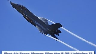 F35 JSF Joint Strike Fighter Lightning II Test Pilot Flies  AeroSpaceNewscom [upl. by Arlyne]