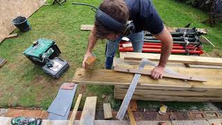 Rafter making and building a lean too roof [upl. by Nawd]