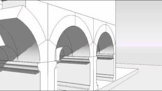 Sketchup CameraKeyMaker animation of Cloister galleries Thoronet test advanced animation [upl. by Etnaled]