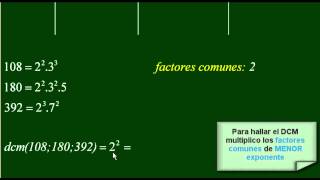 Mínimo común múltiplo y máximo común divisor o divisor común mayor MCM y DCM o MCD [upl. by Franci579]