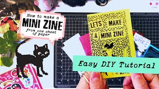 how to make a zine from one piece of paper ° Lets Make a Mini Zine ° Easy DIY Zine Tutorial [upl. by Airdua191]