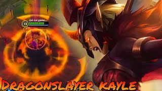 Wild RiftJUNGLE NEW SKIN DRAGONSLAYER KAYLE FULL GAMEPLAY ITEMSRUNES [upl. by Fredi401]