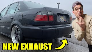 My Civic Sedan Gets a Custom 25 Inch Exhaust [upl. by Shewchuk]