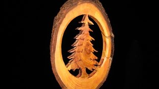 Tree Branch Christmas Ornament  Woodworking  HowTo [upl. by Natan]