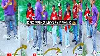 DROPPING MONEY PRANK 💰 😂 SEE YOUR FAV COUPLE 😂cyprianjoker prankster trending prankvideo views [upl. by Akemak]