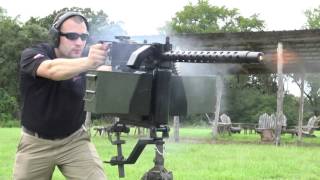 Browning M1919 Full Auto Slow Motion  HeliBacon Texas Helicopter Hog Hunting [upl. by Parshall]