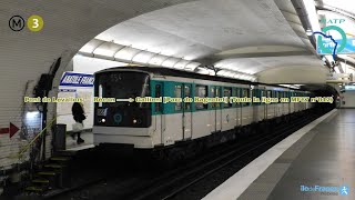 Métro ligne 3 RATP MF67 n°012 – Pont de Levallois – Bécon à Gallieni ratp idfmobilités mf67 [upl. by Yesima]