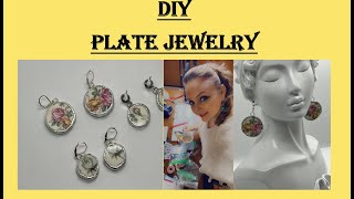 Repurposed Plate into Broken China Jewelry StepbyStep Tutorial diyjewelry jewelry repurposing [upl. by Aime]