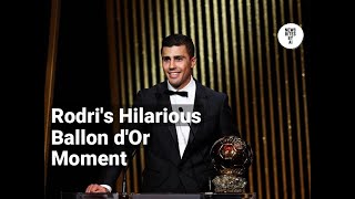 Rodris Humorous Take on Ballon dOr Win [upl. by Giacinta]