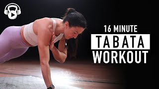 16 MINUTE  Tabata Songs Workout  No Equipment  Cardio Core amp Strength [upl. by Wolk60]