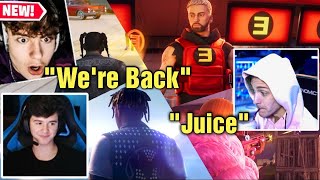 Streamers REACT TO Fortnite Chapter 2 Remix Official Trailer Juice WRLD Ice Spice Snoop Dog [upl. by Araeic]