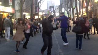 Fun Bhangra Dancing in Middle of Seoul Market South Korea [upl. by Attennod]