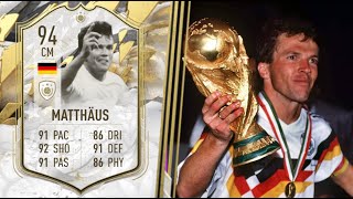 WORTH 14 ICON SWAP TOKENS 🤔 94 Icon Moments Lothar Matthaus FIFA 22 Player Review [upl. by Adia]