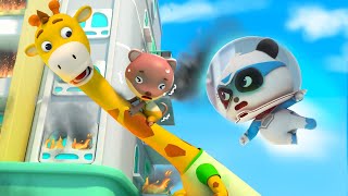 Giraffe Firefighter Rescue Team  Super Rescue Team  Kids Cartoon  BabyBus [upl. by Aikcin]