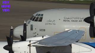 Lockheed C130H Hercules Royal Saudi Air Force Birmingham Airport [upl. by Lisha663]