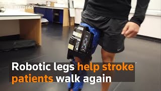 Robotic legs help stroke patients walk again [upl. by Aelam]