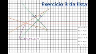 Geometria Descritiva  Traços do Plano  resolução de exercício [upl. by Ysiad]