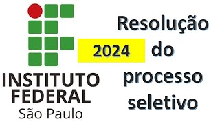 Gabarito do Instituto Federal de São Paulo IFSP 2024 [upl. by Renata]