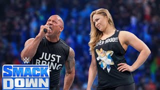 WWE Full Match  Ronda Rousey Vs The Rock  SmackDown Live Full Match [upl. by Mosora]