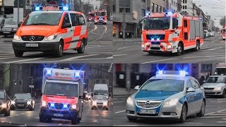 NUR LED BLAULICHT Feuerwehr  Rettungsdienst  Polizei FrankfurtMain im Dauereinsatz [upl. by Ajoop]