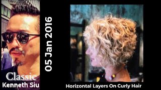 Horizontal Layers On Curly Hair  Classic Kenneth Siu 46 [upl. by Cadmarr]