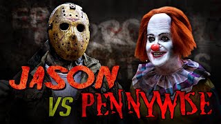 Jason Voorhees vs Pennywise IT clown  Friday the 13th Horror Film [upl. by Elakram251]