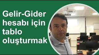 Excel GelirGider hesabı için tablo oluşturmak 085video  Ömer BAĞCI [upl. by Gilmour353]