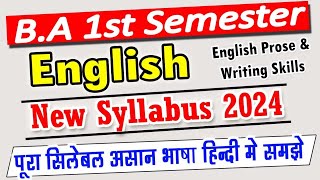 BA 1st Semester English Syllabus 20232024 english prose amp writing skills ba 1st semester question [upl. by Analad560]