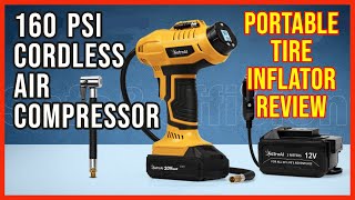 20V Cordless Tire Inflator 160 PSI Portable Air Compressor from AstroAI [upl. by Nihcas]