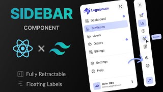 Build a Retractable Sidebar Component purely in ReactJS and TailwindCSS [upl. by Tab221]