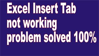 Excel Insert Tab not working problem solved 100  Lunar Computer College [upl. by Yeltrab888]