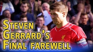 Steven Gerrard walks onto Anfield pitch for final time to an amazing response from fans [upl. by Ahsema111]