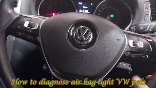 How to diagnose VW polo air bag lightB1000B driver air bag ignitor resistance too high SRS warning [upl. by Custer]