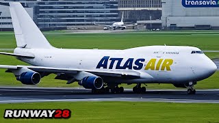 Spotting at Schiphol in Stormy Wind  Boeing 747 Boeing 777 Airbus A330 Dreamliner [upl. by Netsirk]