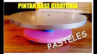 BASE GIRATORIA PARA PASTELES  CONSEJOS PARA PINTAR  PASO A PASO FÁCIL DE HACER [upl. by Ecirp]