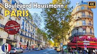 🇫🇷 PARIS Boulevard Haussmann Amasing Walking Tour 4K60 fps [upl. by Amalbena172]