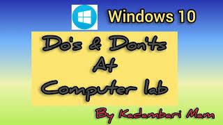 Do and Dont do at computer window10 [upl. by Koblick]