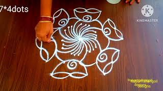 easy ampsimple rangoli designs🌺muggulukolambyRajyamsRangoli designs [upl. by Ycrem]