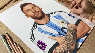 Drawing Lionel Messi Argentina • Time Lapse [upl. by Normy414]