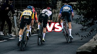 EPIC CYCLING BATTLES  Wout Van Aert vs Mathieu van der Poel vs Tadej Pogačar [upl. by Lanna]