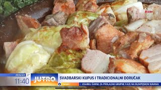 Prva TV  Omiljeni ukusi saboraša u Guči Svadbarski kupus i Dragačevski doručak [upl. by Mossberg]