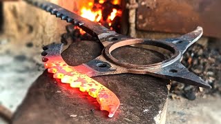 forging a Escanor Divine axe Rhitta 3d model from old motorcycle sprocket  axe making  blacksmith [upl. by Shaughn905]