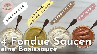 4 leckere Fondue  Raclette Saucen in 15 Minuten  einfaches Rezept [upl. by Annirac159]